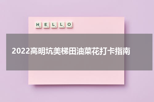 2022高明坑美梯田油菜花打卡指南