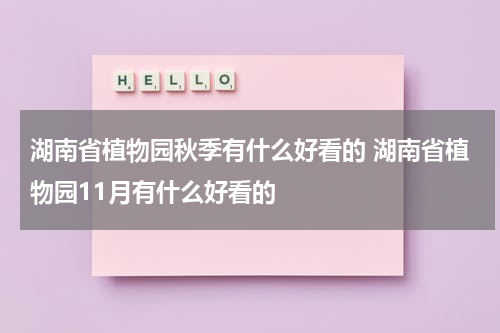 湖南省植物园秋季有什么好看的 湖南省植物园11月有什么好看的