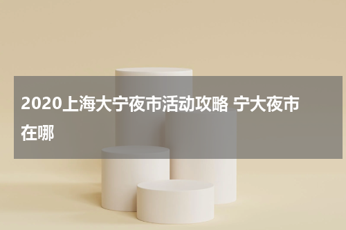 2020上海大宁夜市活动攻略 宁大夜市在哪