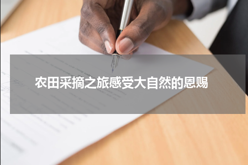 农田采摘之旅感受大自然的恩赐