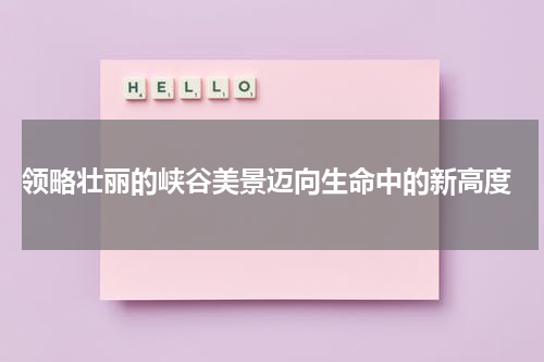  领略壮丽的峡谷美景迈向生命中的新高度