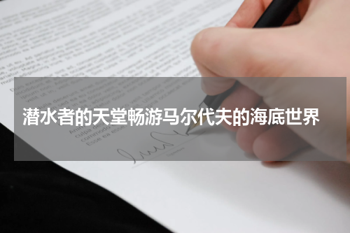  潜水者的天堂畅游马尔代夫的海底世界